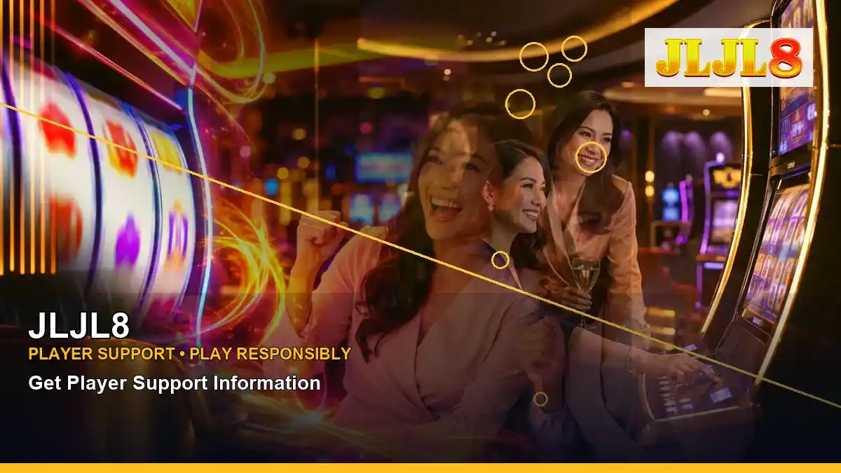 JLJL8 coins casino cashback rewards featuring an adult Filipina casino host with a panoramic reel composition