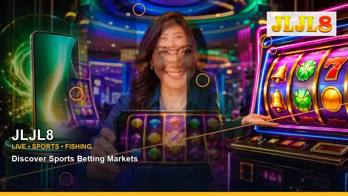 JLJL8 adventure online slot games featuring an adult Filipina casino host with a right close-up composition