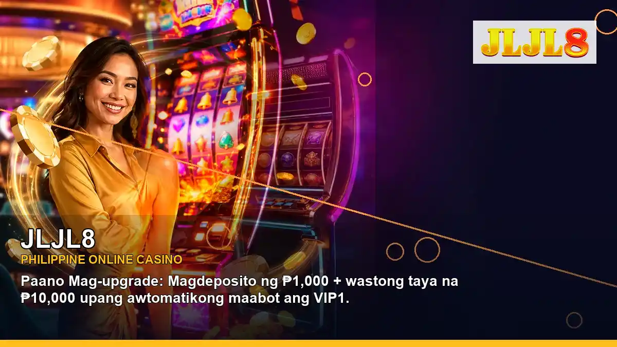 JLJL8 adventure online slot games featuring an adult Filipina casino host with a left-framed composition